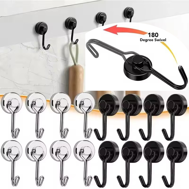 Magnetic Drill Press - Crochets magnétiques noirs et argentés de