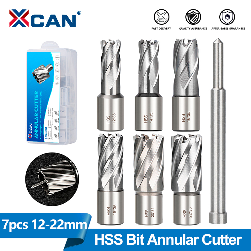 Magnetic Drill Press - XCAN Lot de 7 forets annulaires