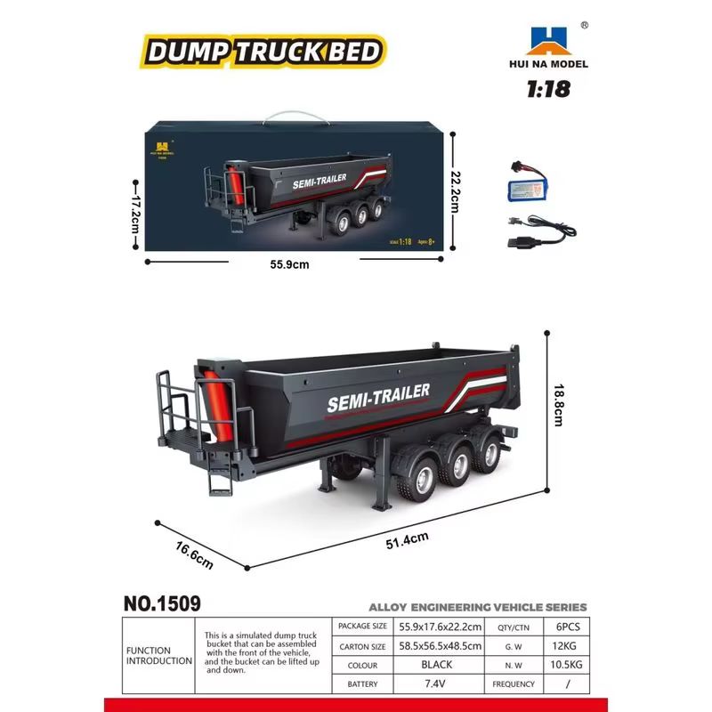 1/18 Huina 1509 Remorque semi- - Dump Truck Toy avis et prix